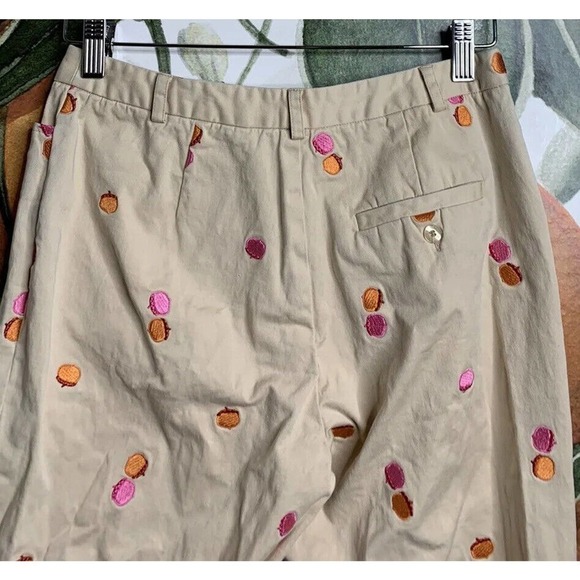 Lilly Pulitzer Cropped Pants Size 4 Beige Emboidery Cotton Blend - Picture 6 of 8